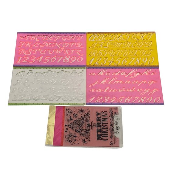 Scrapbook Alphabet Number 0-9 Stencil Upper Lower Christmas Stencil Church Stick - Picture 1 of 7